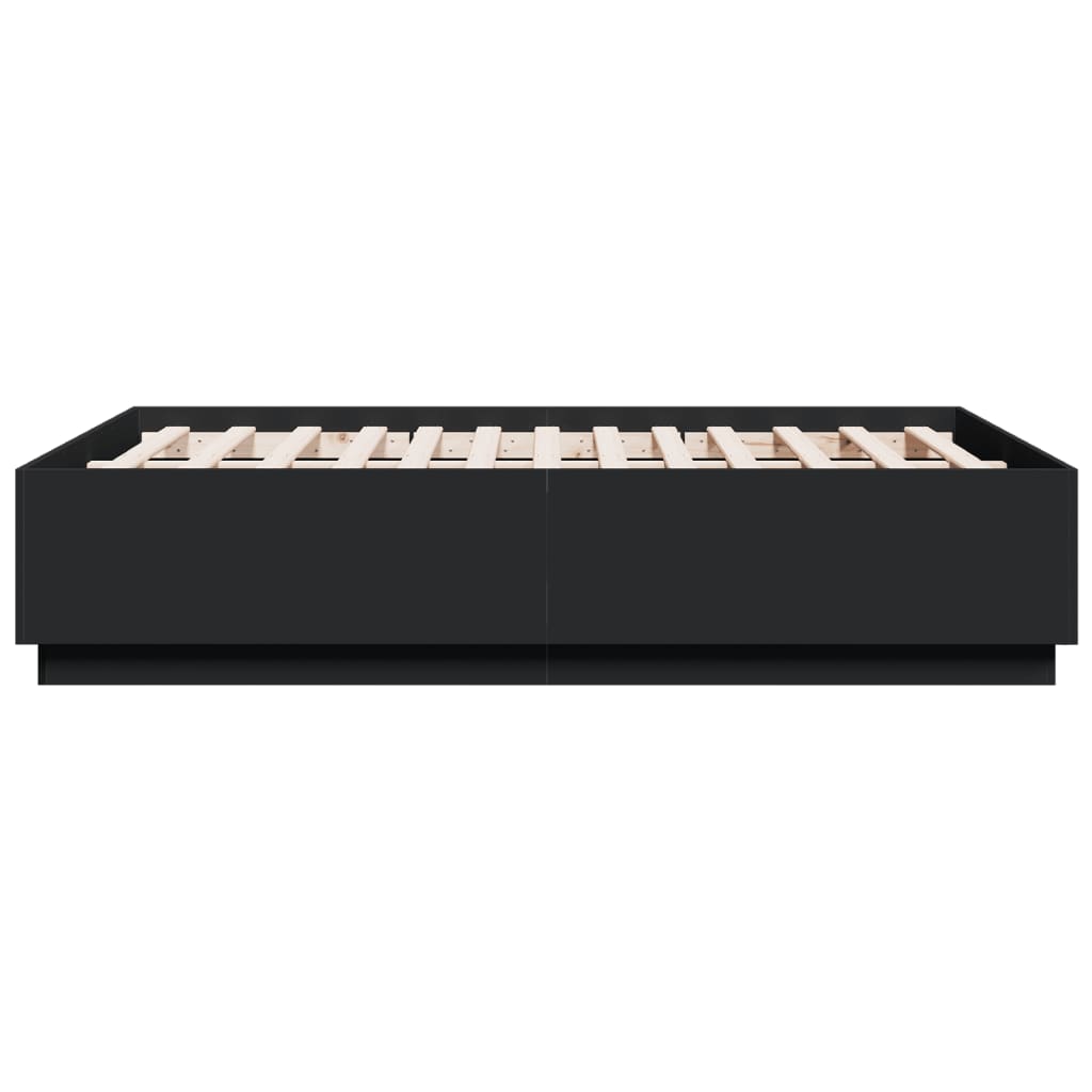 Cadre de lit sans matelas noir 140x190 cm - XIOS