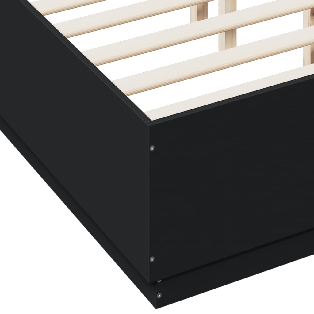 Cadre de lit sans matelas noir 140x190 cm - XIOS