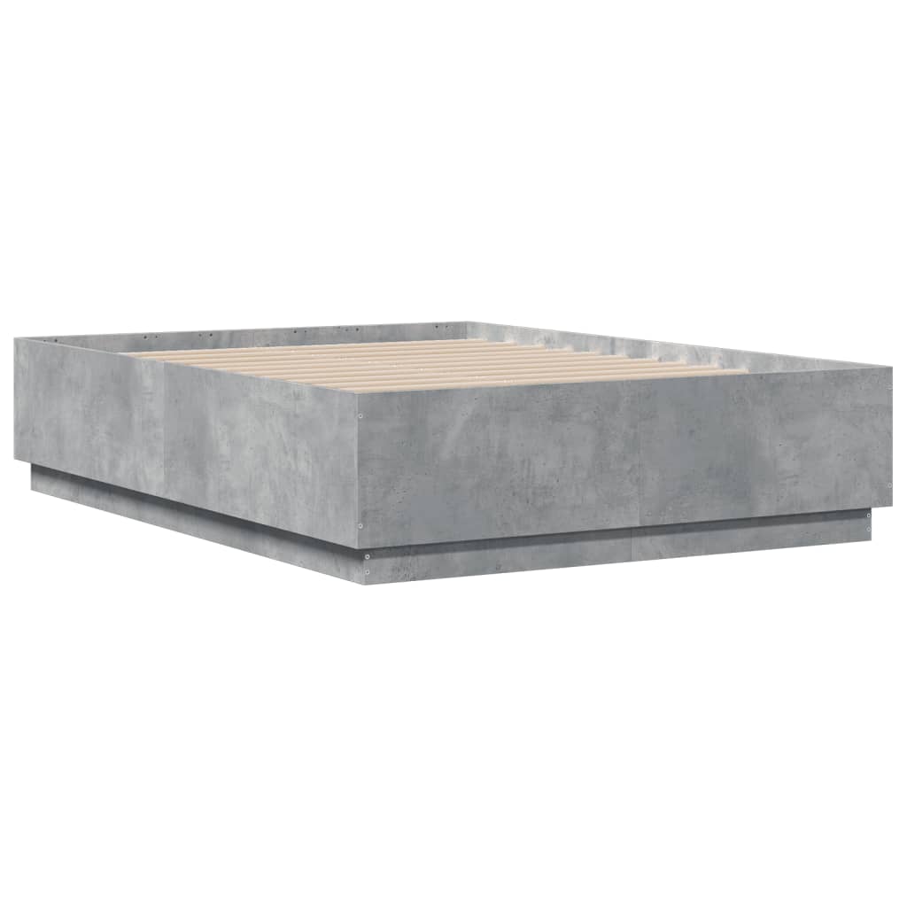 Cadre de lit sans matelas gris béton 140x190 cm - XIOS