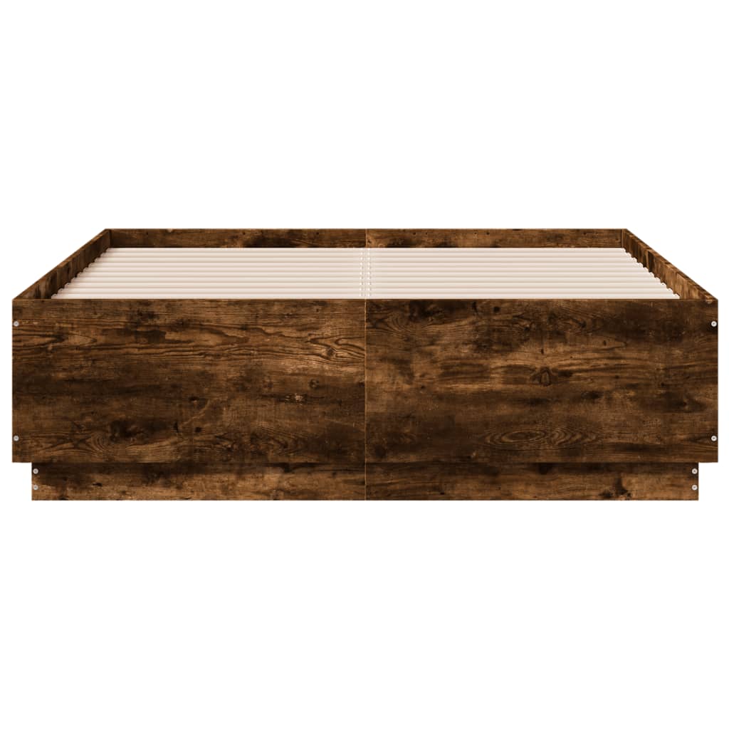 Cadre de lit sans matelas chêne fumé 140x190 cm - XIOS