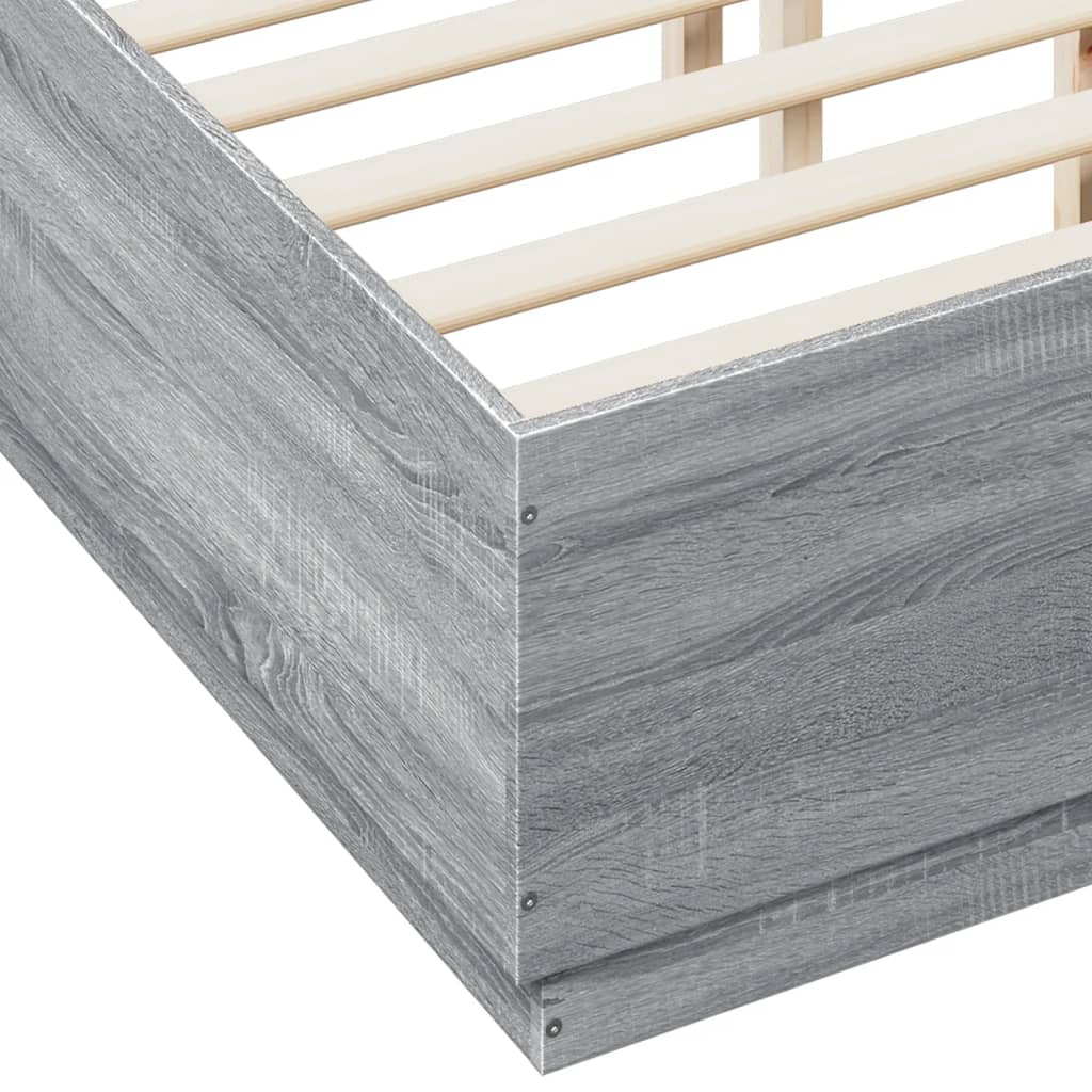 Cadre de lit sans matelas sonoma gris 140x190 cm - XIOS