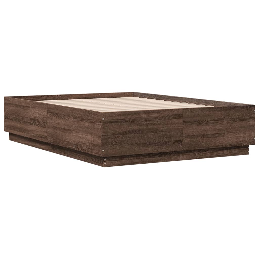 Cadre de lit sans matelas chêne marron 140x190 cm - XIOS