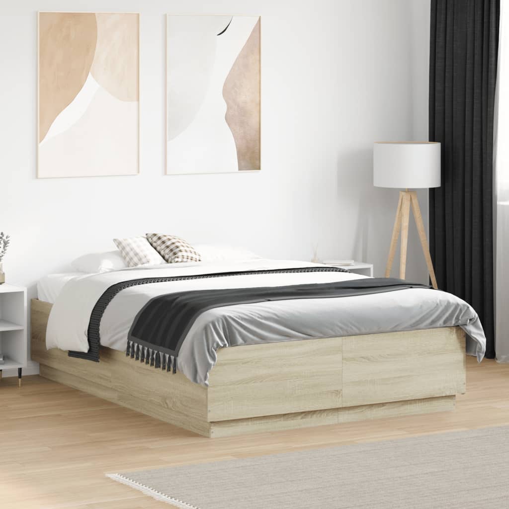 Cadre de lit sans matelas chêne sonoma 135x190 cm - XIOS
