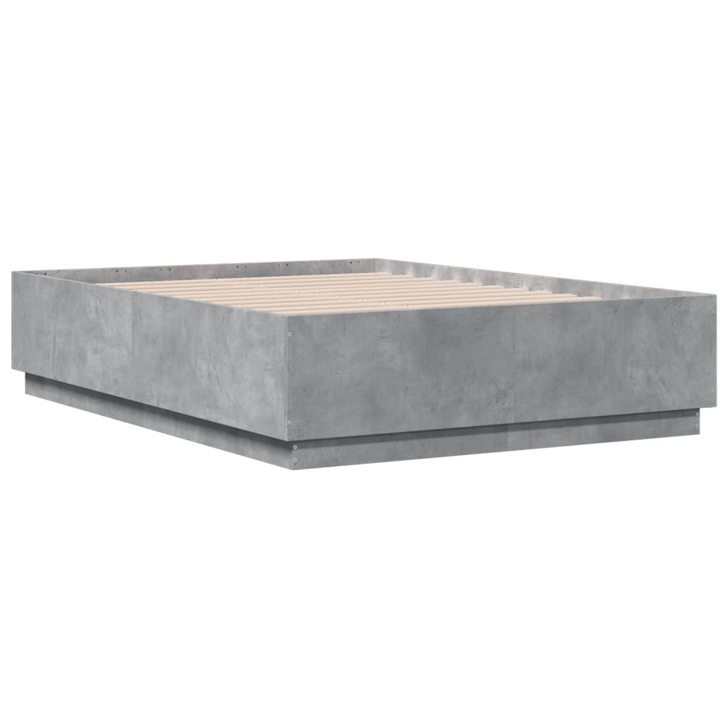 Cadre de lit sans matelas gris béton 135x190 cm - XIOS