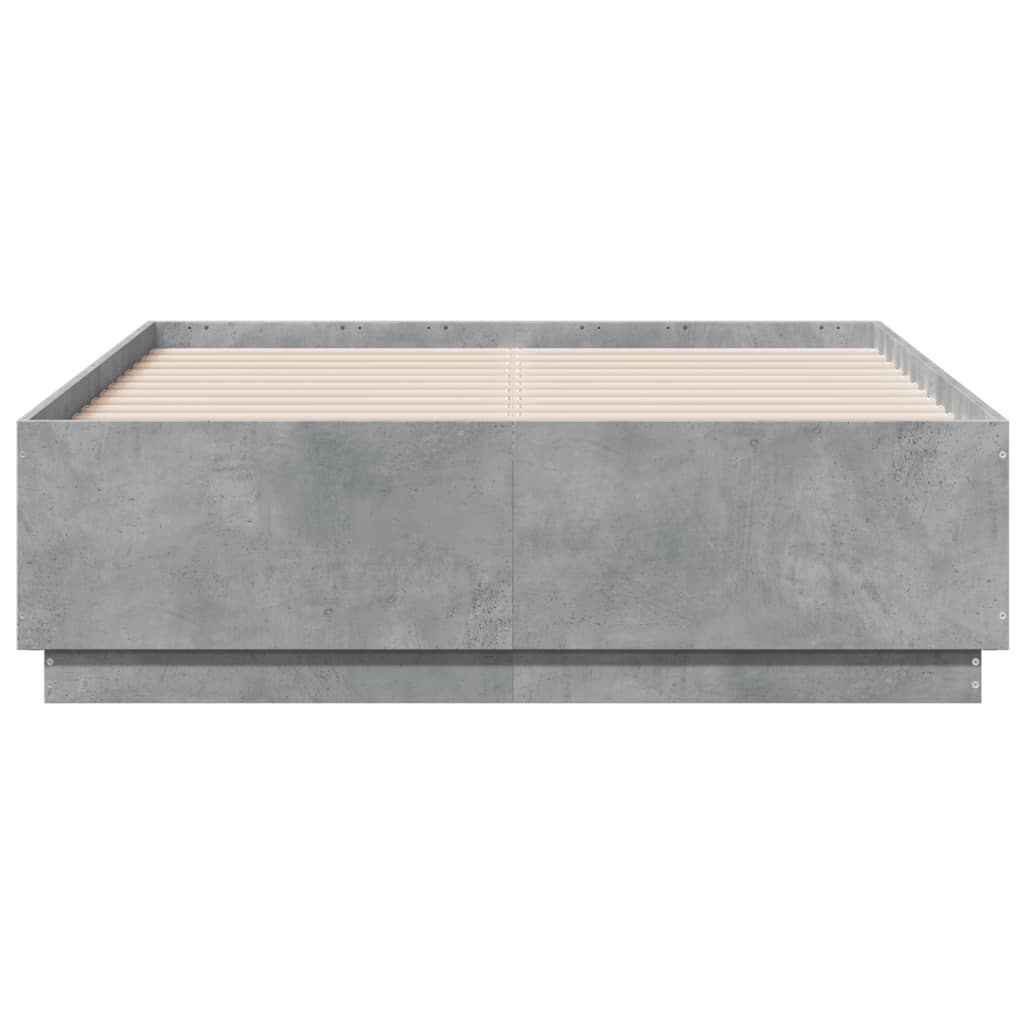 Cadre de lit sans matelas gris béton 135x190 cm - XIOS