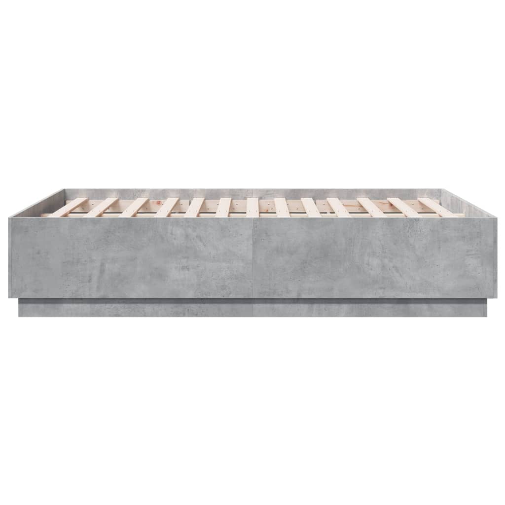Cadre de lit sans matelas gris béton 135x190 cm - XIOS