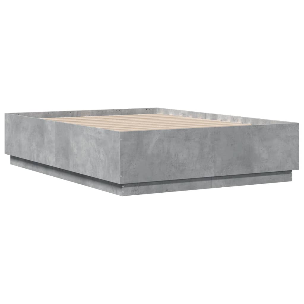 Cadre de lit sans matelas gris béton 135x190 cm - XIOS