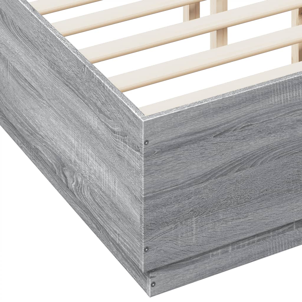 Cadre de lit sans matelas sonoma gris 135x190 cm - XIOS