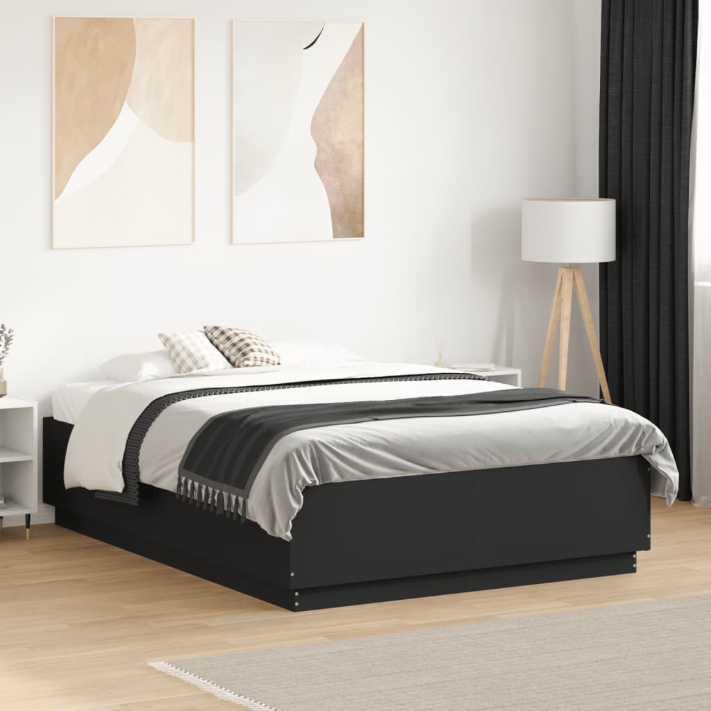 Cadre de lit sans matelas noir 120x190 cm - XIOS