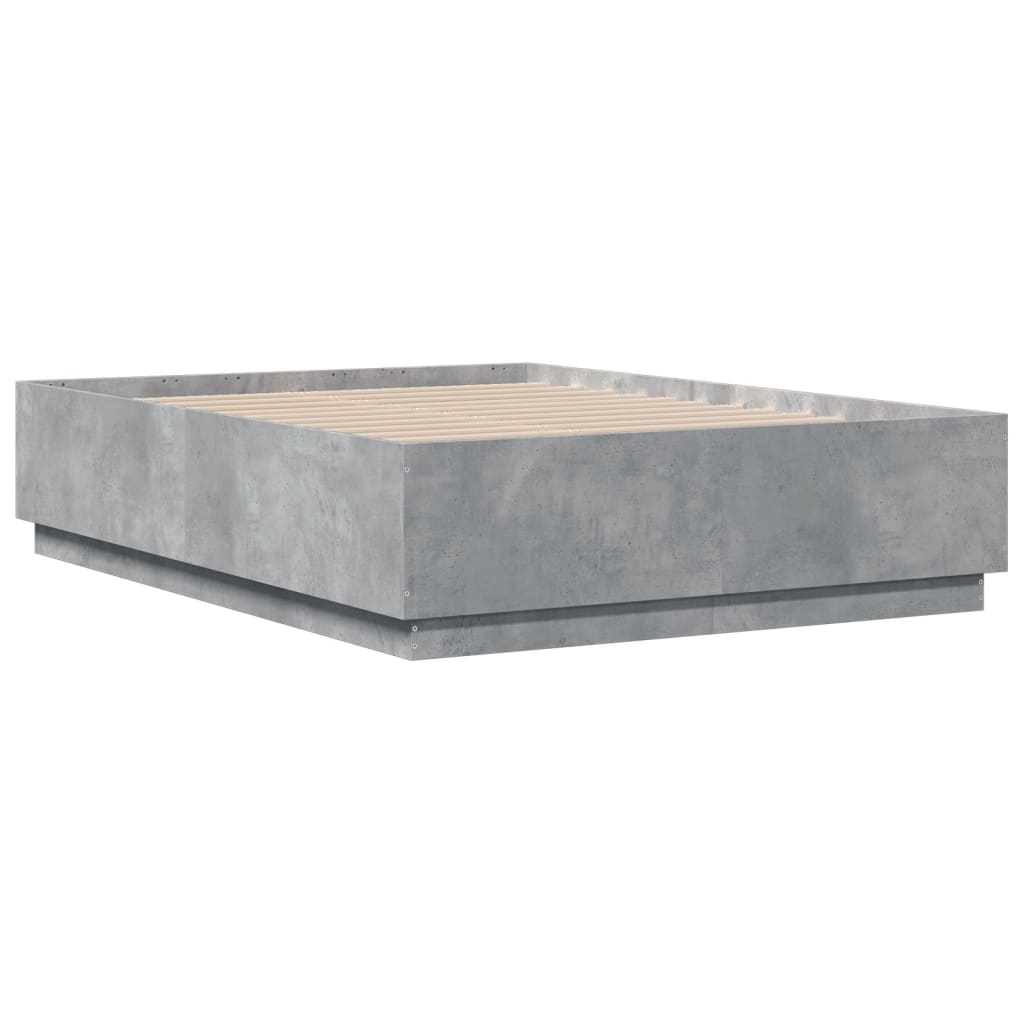 Cadre de lit sans matelas gris béton 120x190 cm - XIOS