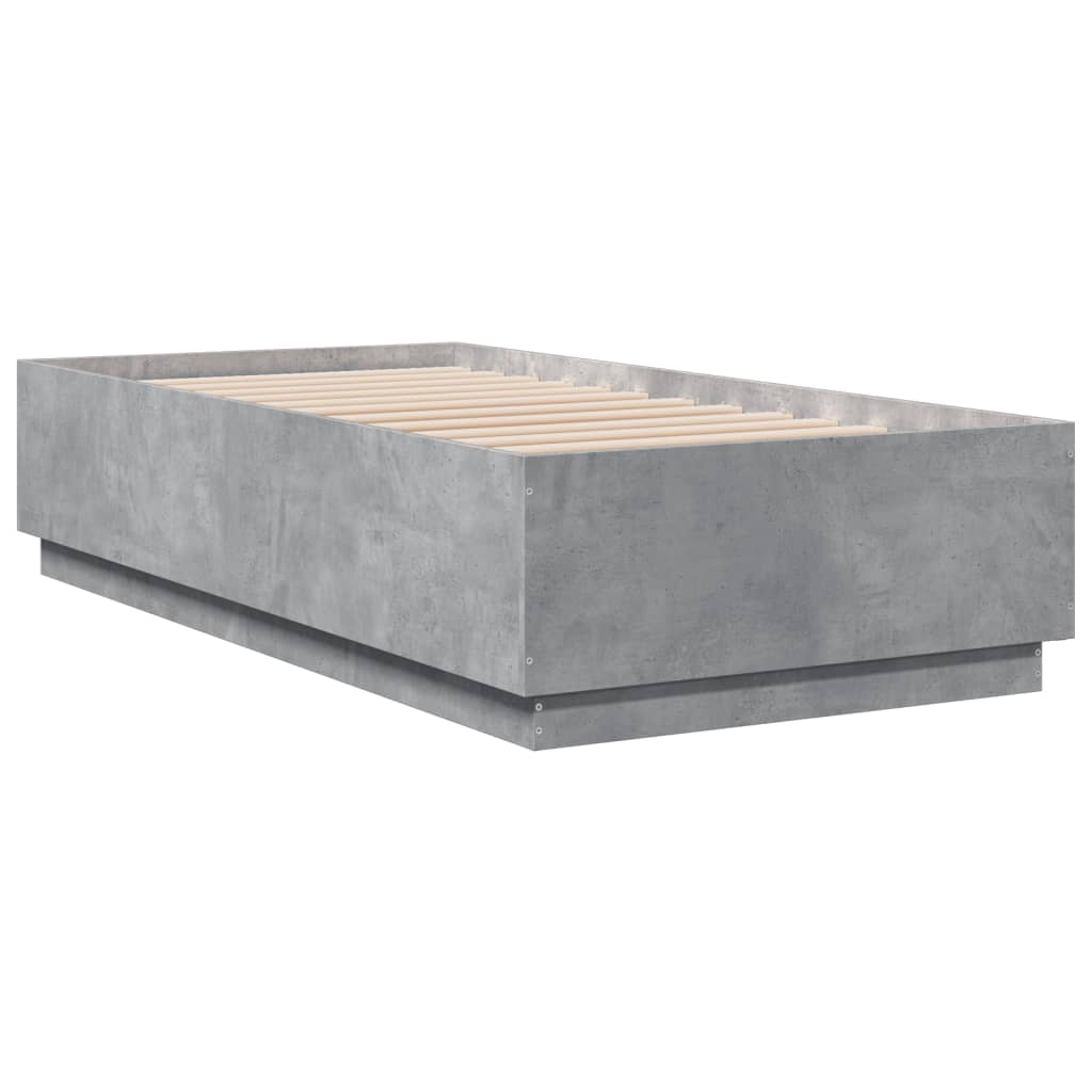 Cadre de lit sans matelas gris béton 90x190 cm - XIOS