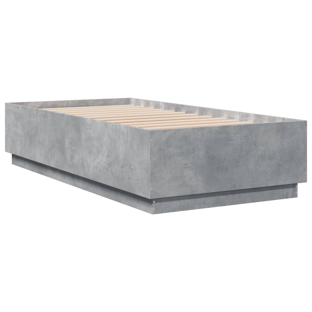 Cadre de lit sans matelas gris béton 90x190 cm - XIOS