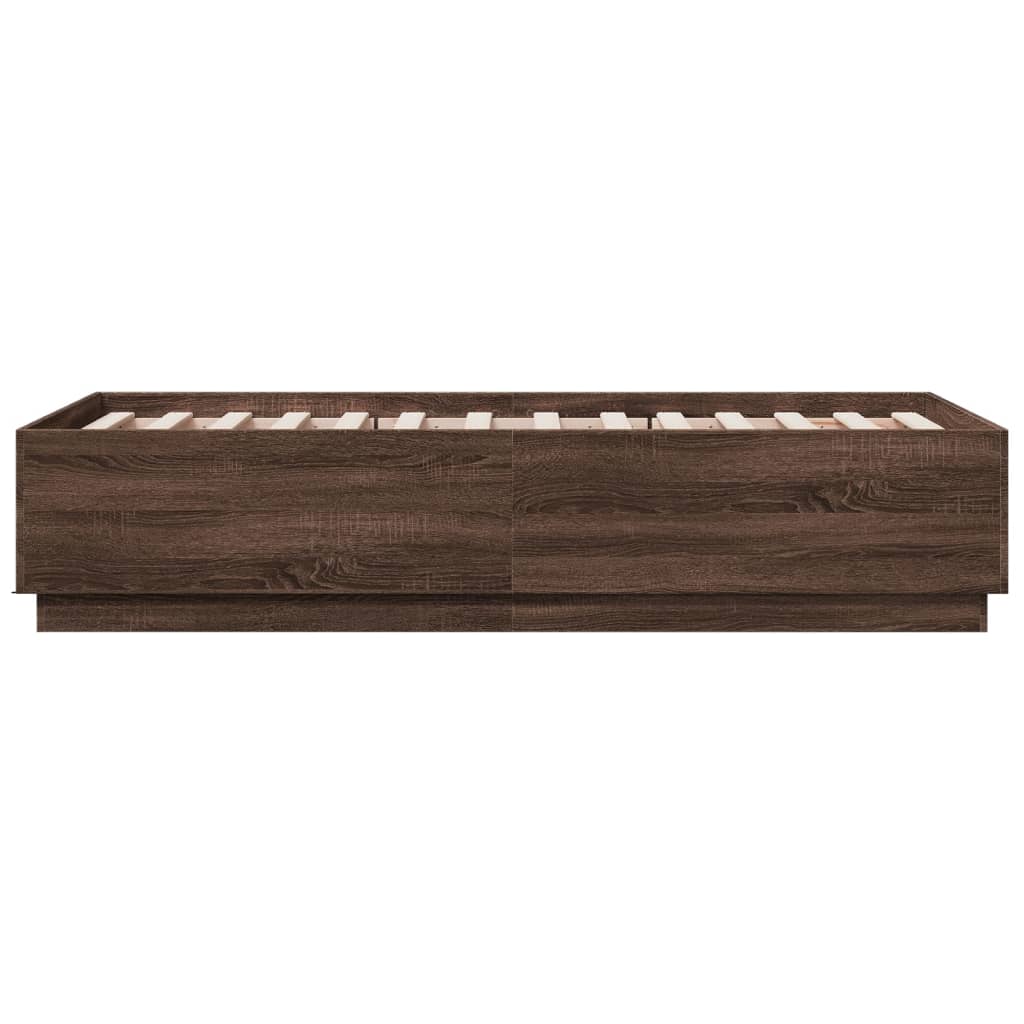 Cadre de lit sans matelas chêne marron 90x190 cm - XIOS