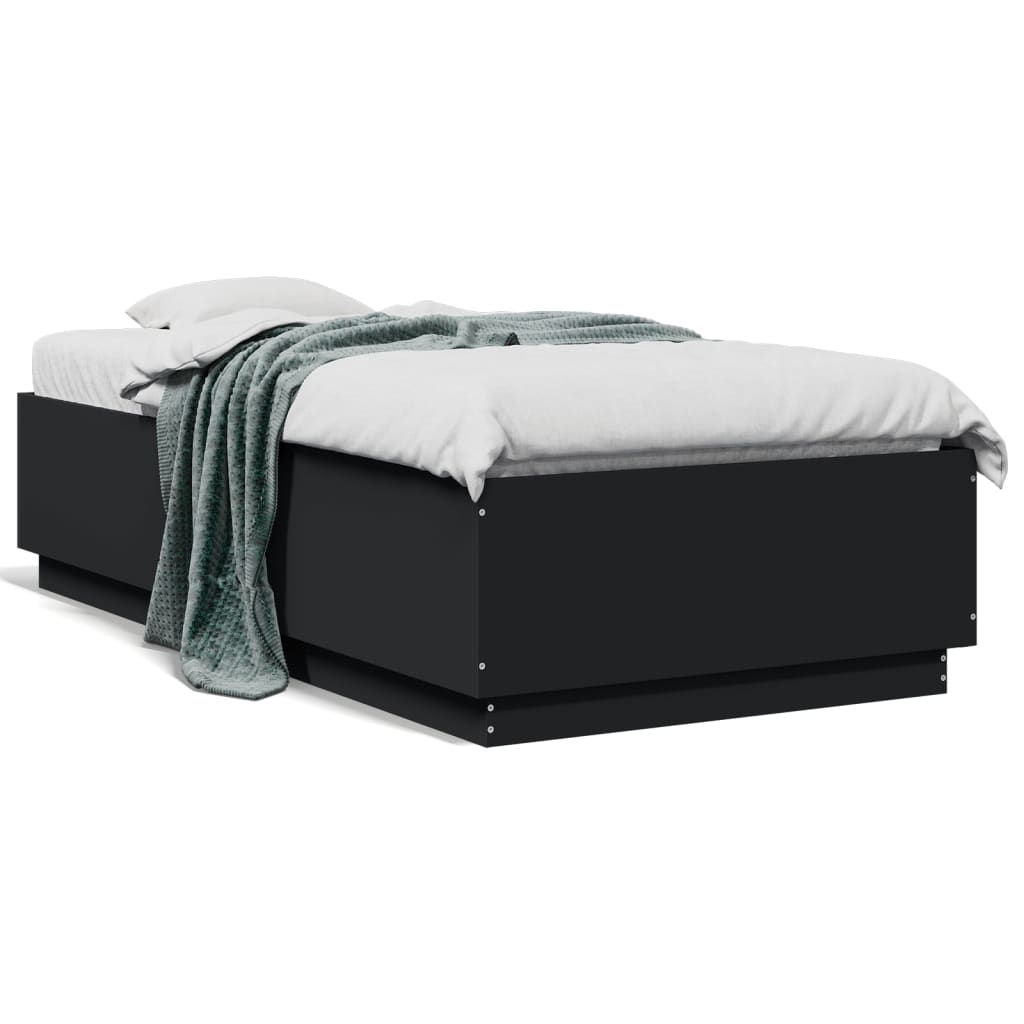 Cadre de lit sans matelas noir 75x190 cm - XIOS
