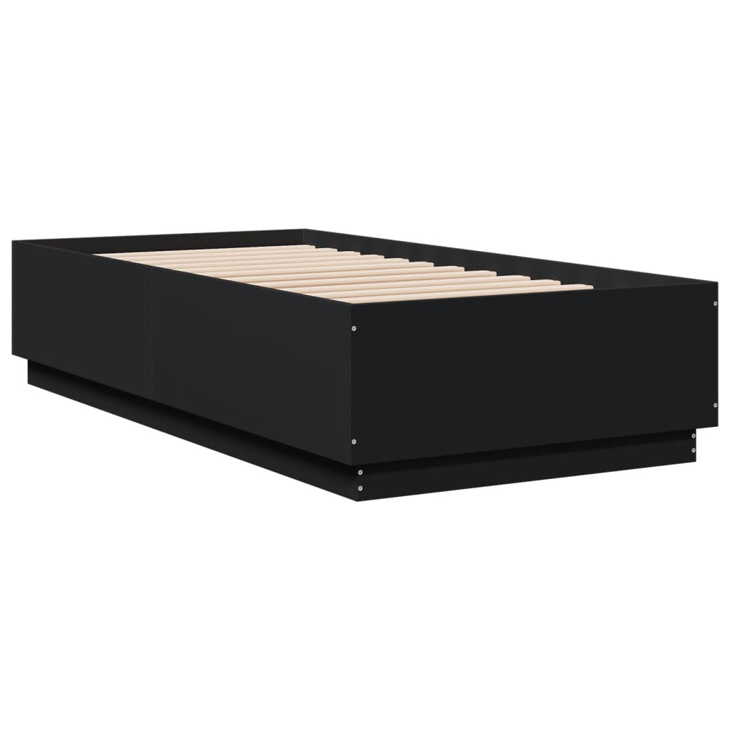 Cadre de lit sans matelas noir 75x190 cm - XIOS