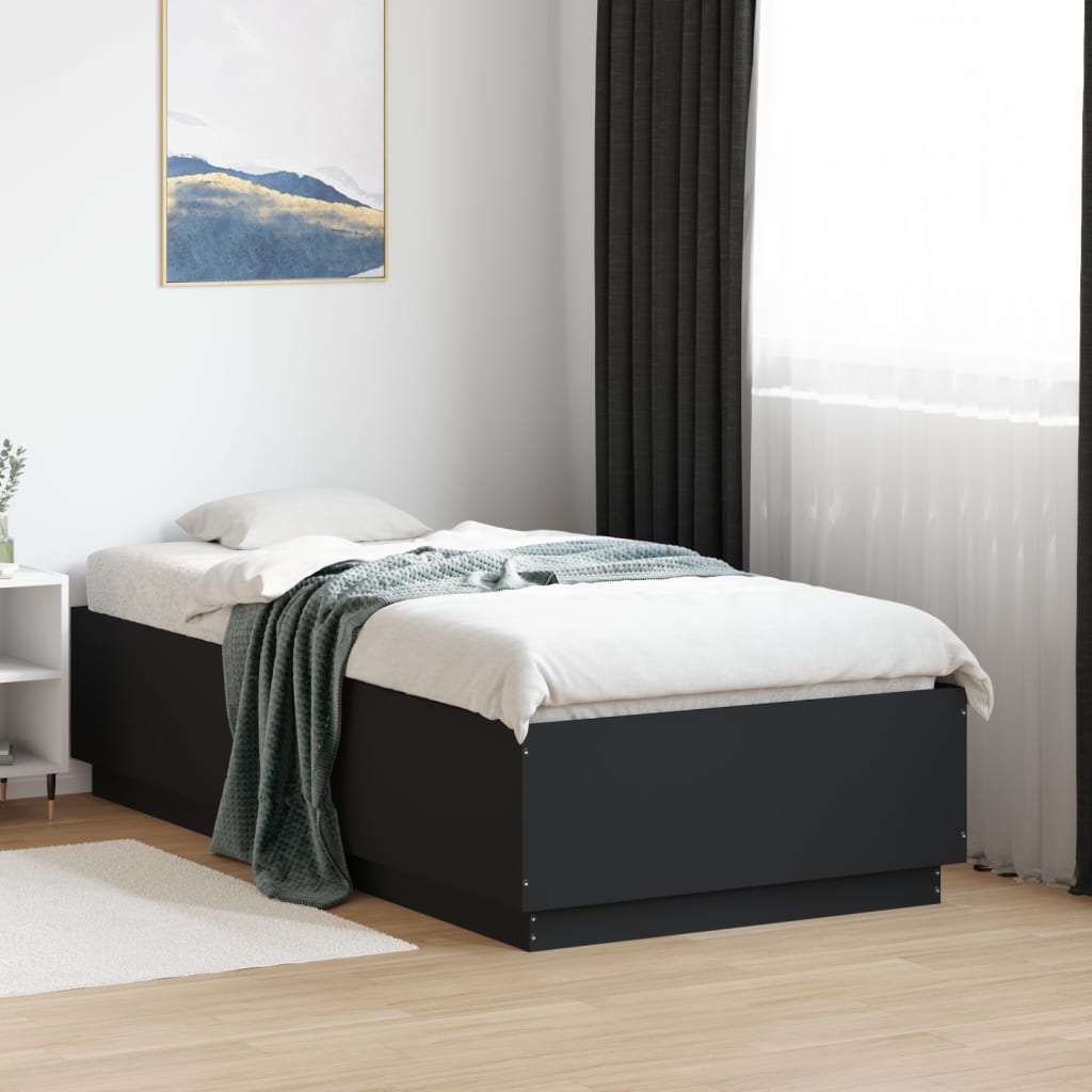 Cadre de lit sans matelas noir 75x190 cm - XIOS