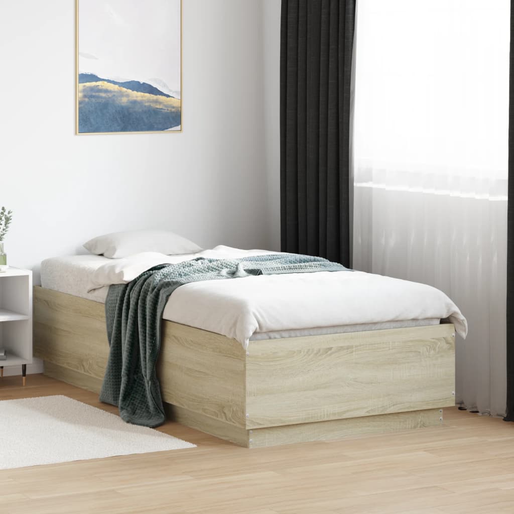 Cadre de lit sans matelas chêne sonoma 75x190 cm - XIOS