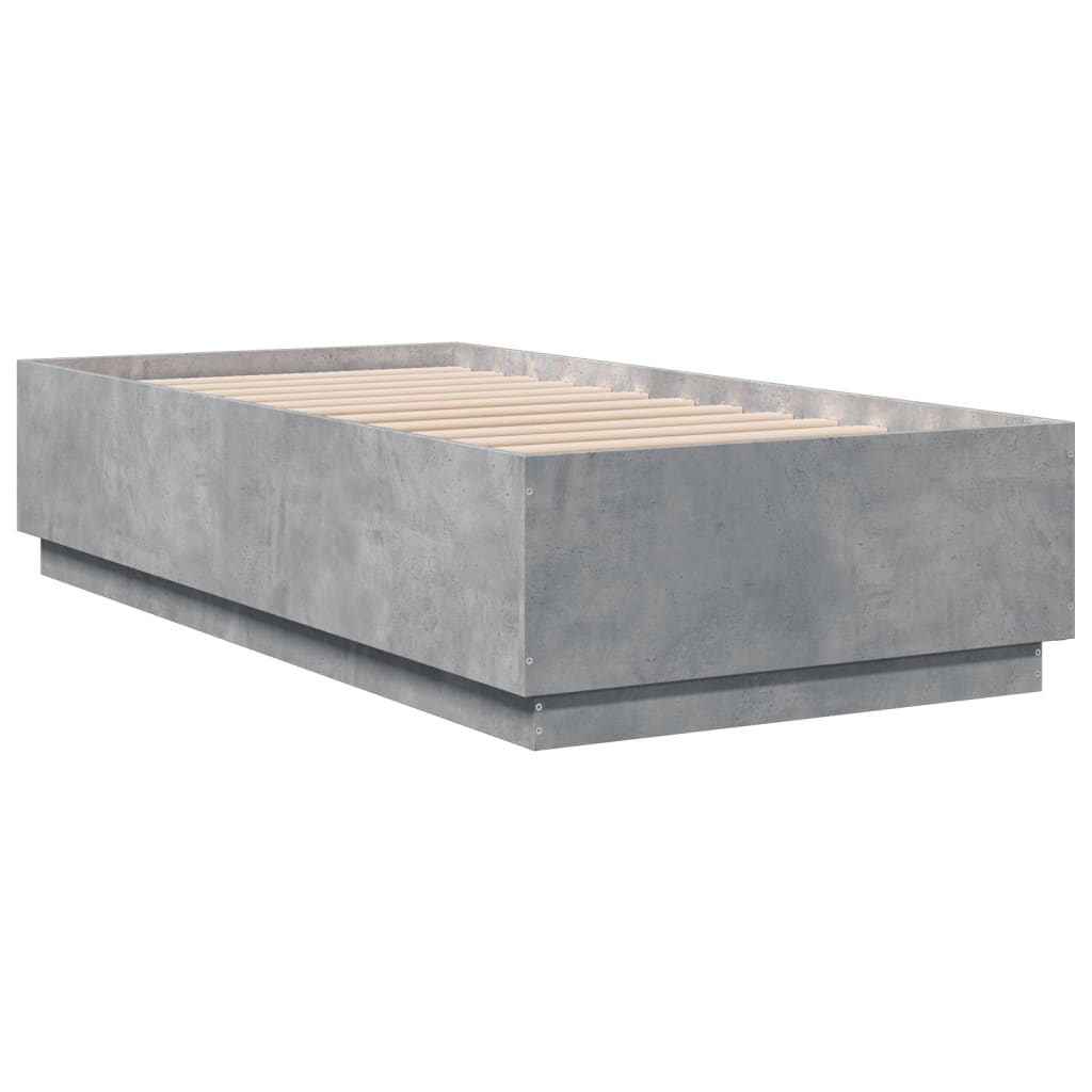 Cadre de lit sans matelas gris béton 75x190 cm - XIOS