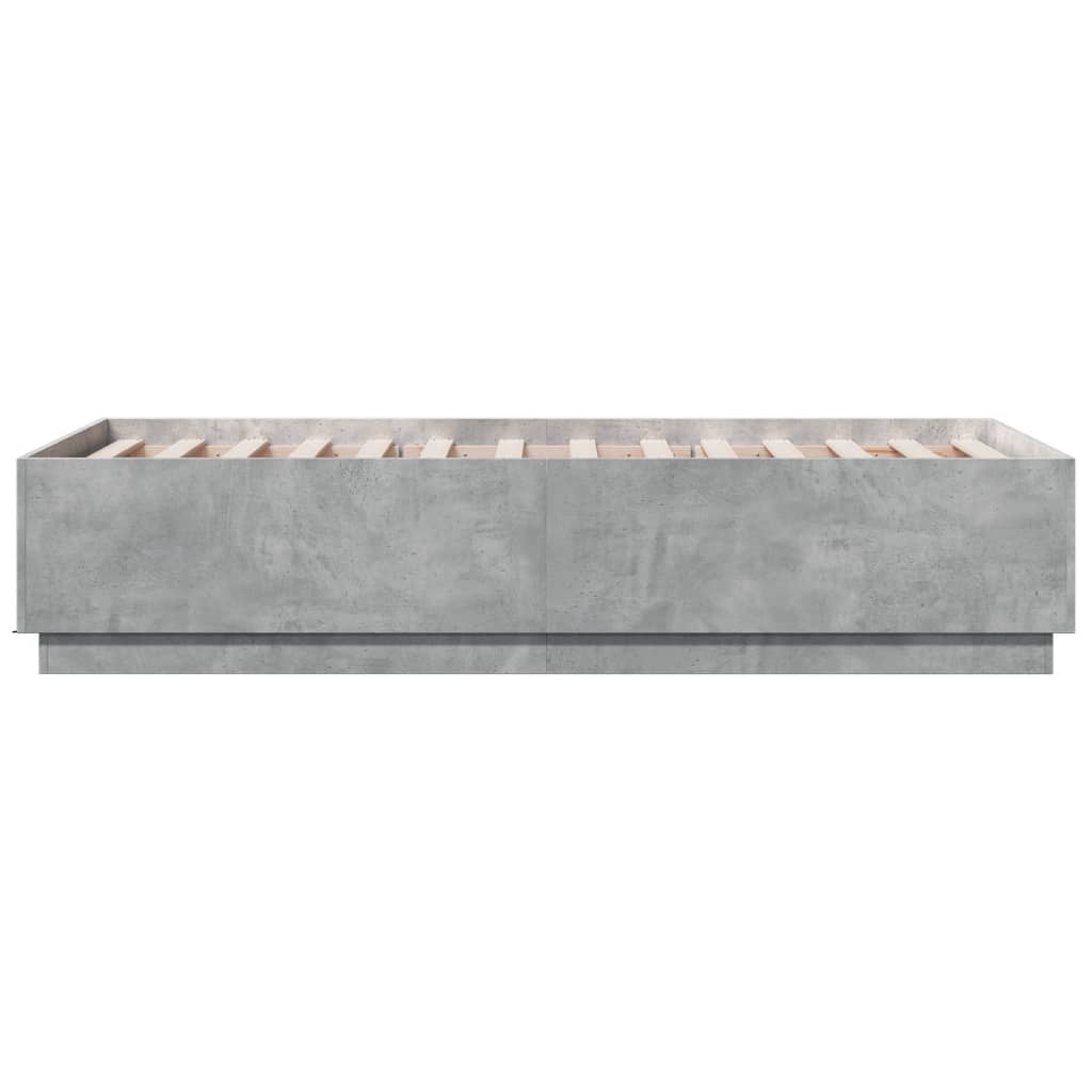 Cadre de lit sans matelas gris béton 75x190 cm - XIOS