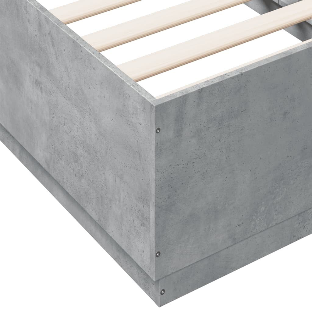 Cadre de lit sans matelas gris béton 75x190 cm - XIOS