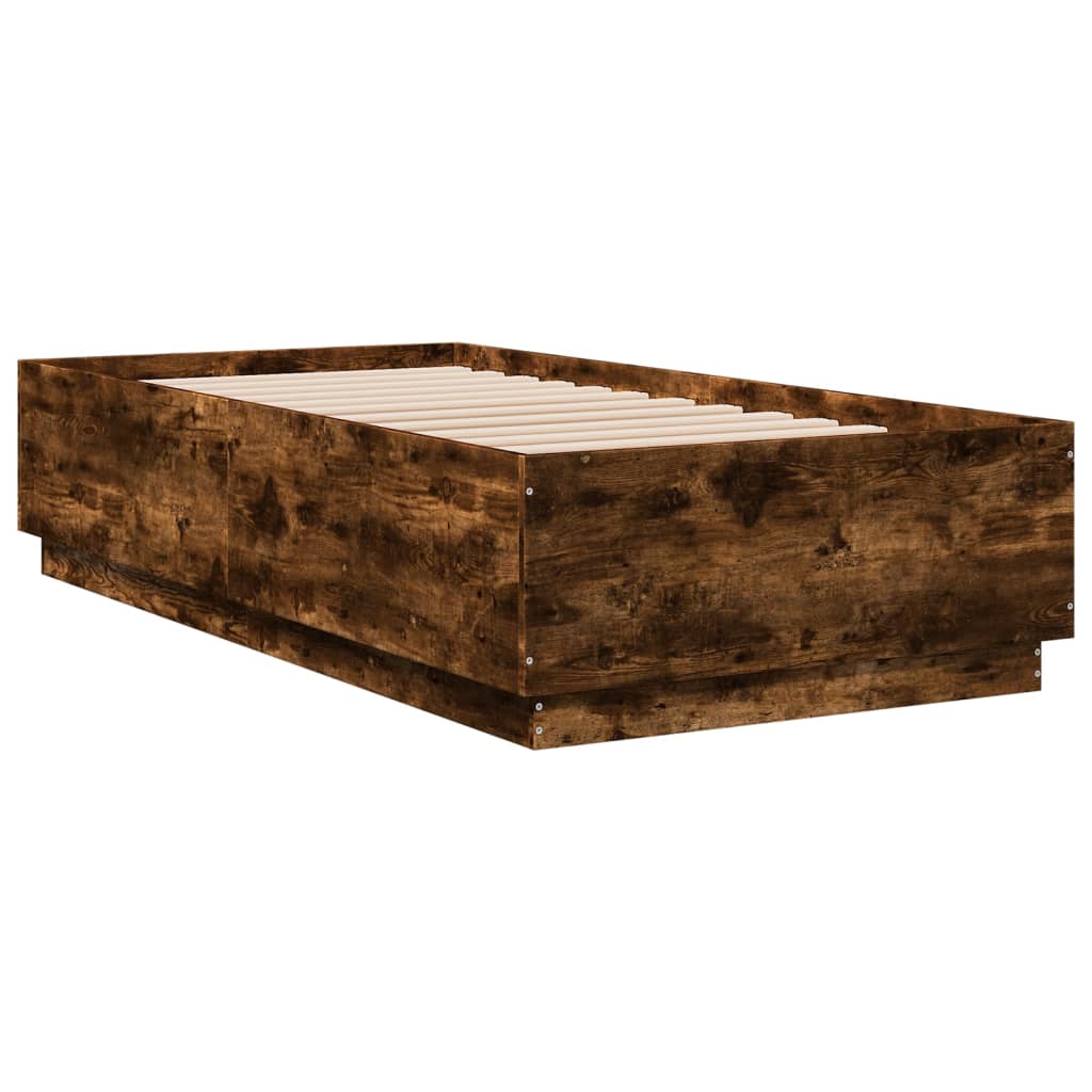 Cadre de lit sans matelas chêne fumé 75x190 cm - XIOS
