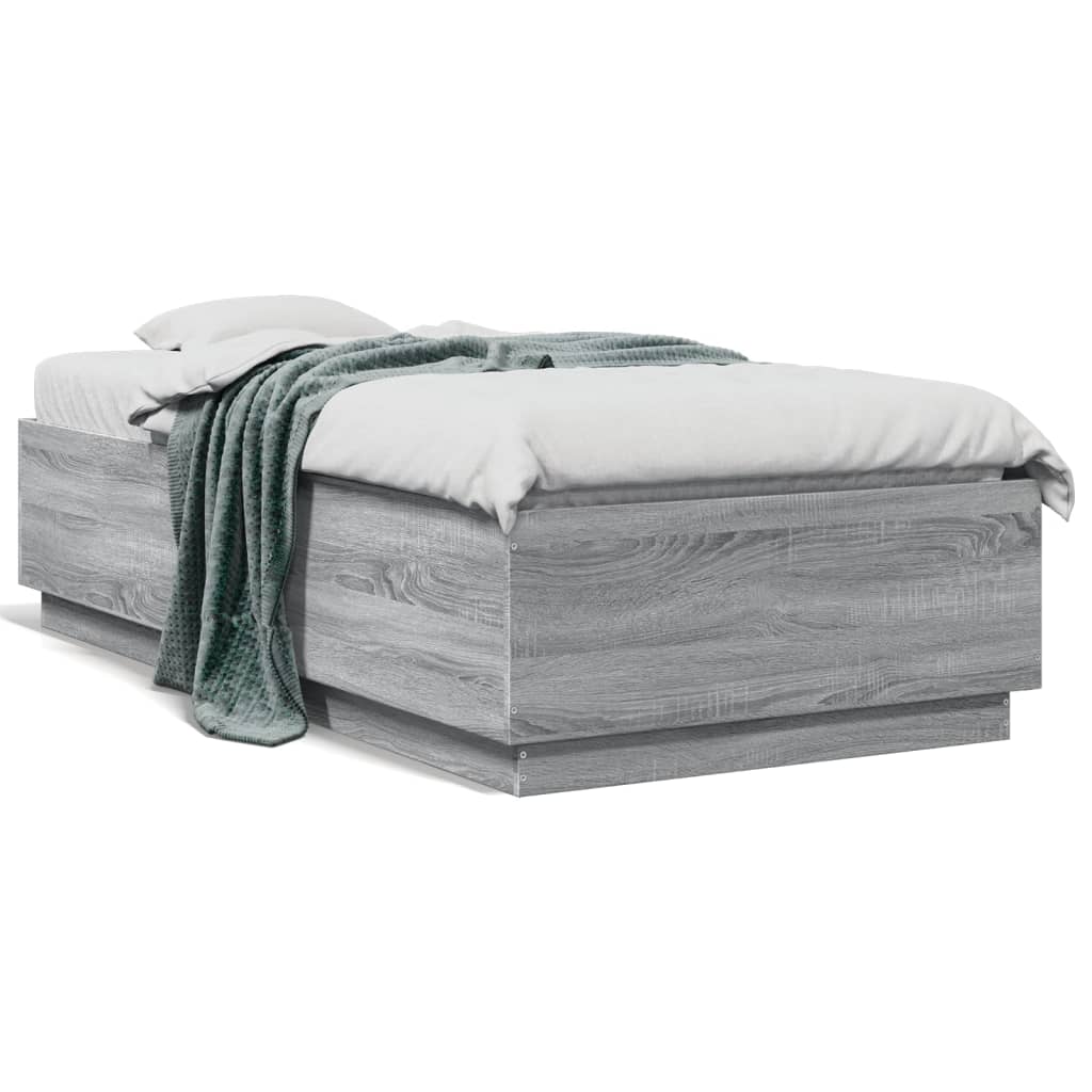 Cadre de lit sans matelas sonoma gris 75x190 cm - XIOS