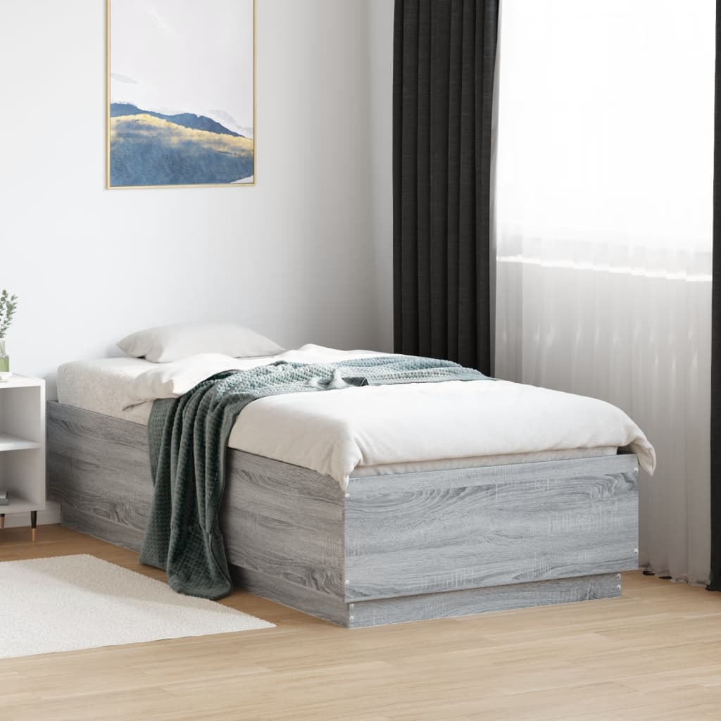 Cadre de lit sans matelas sonoma gris 75x190 cm - XIOS