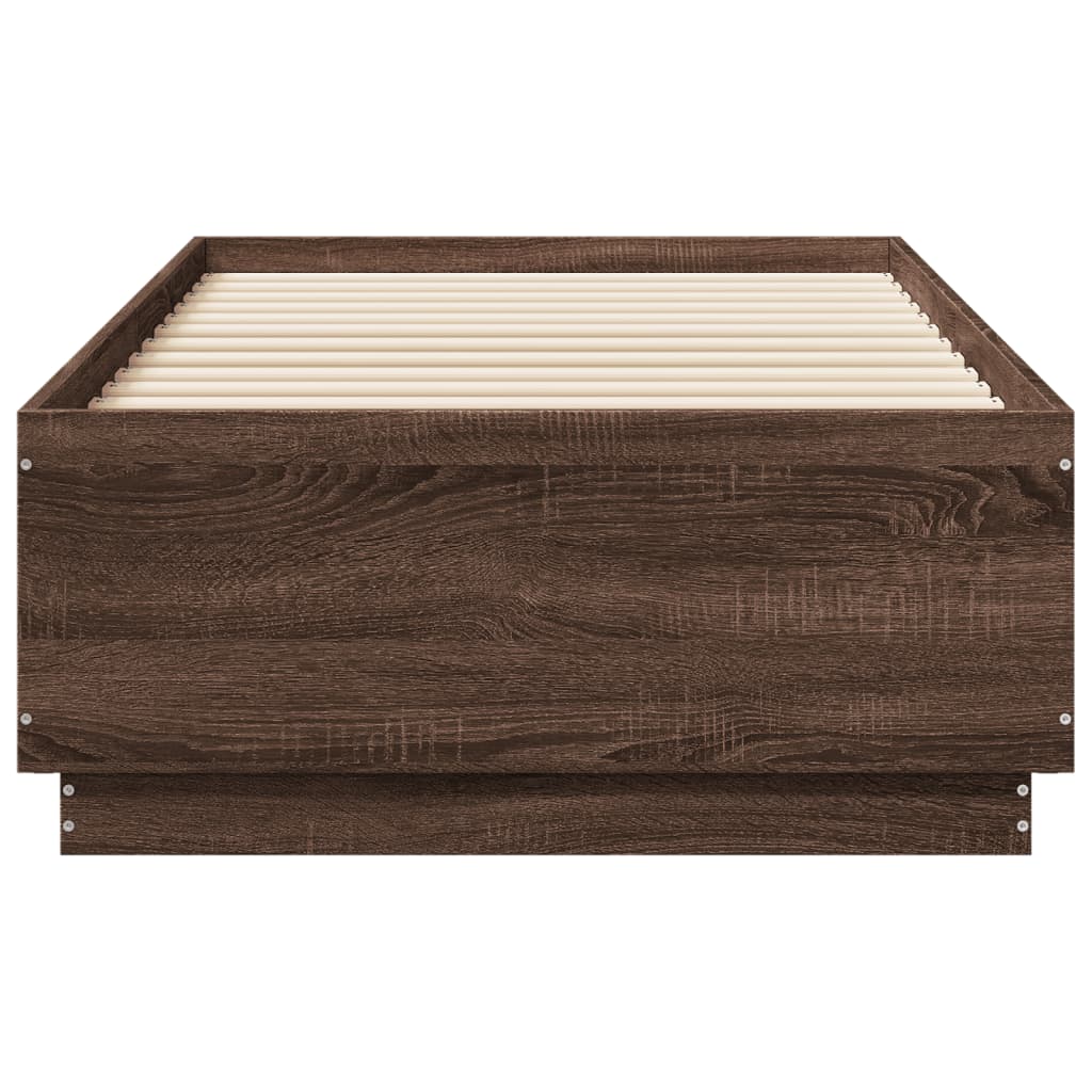 Cadre de lit sans matelas chêne marron 75x190 cm - XIOS
