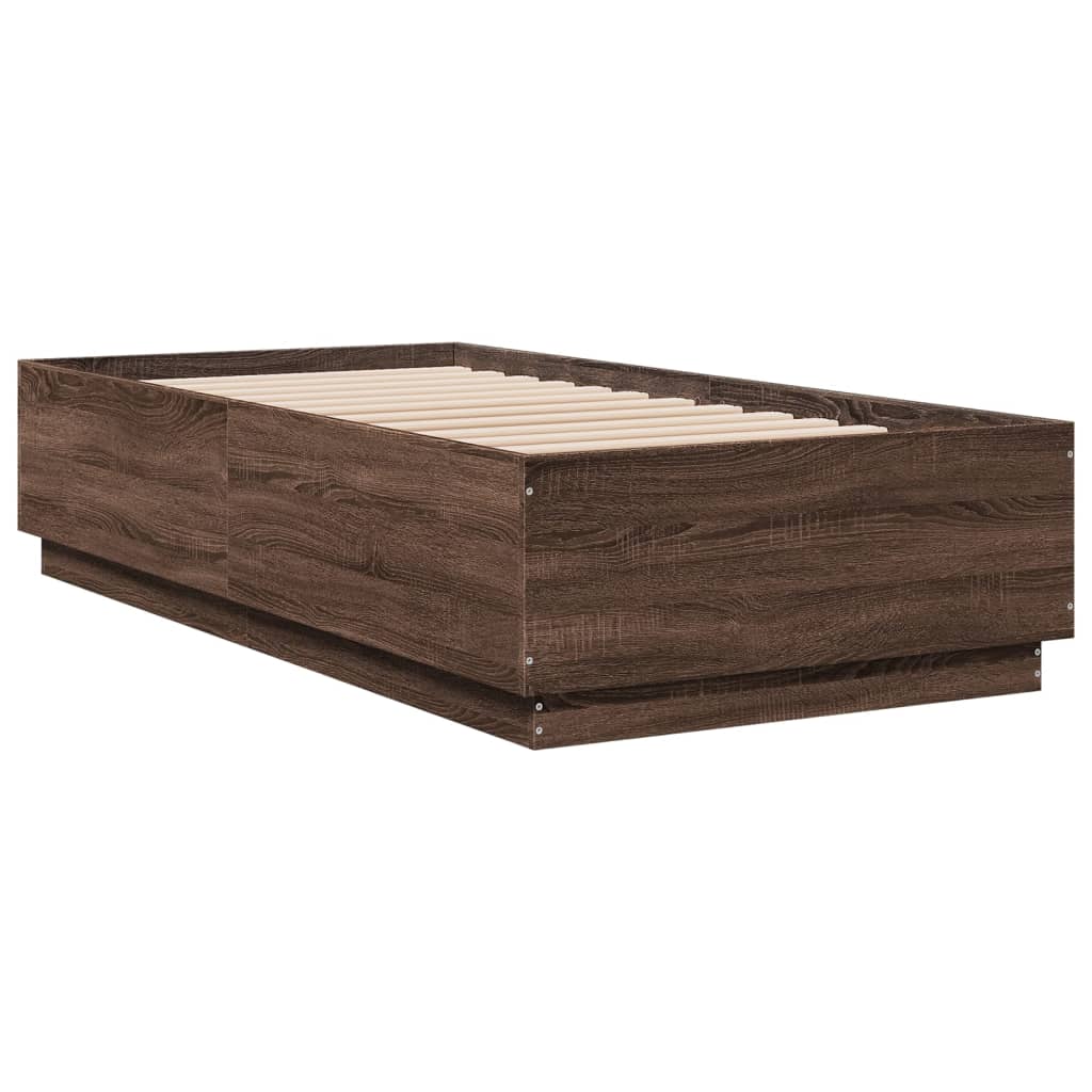 Cadre de lit sans matelas chêne marron 75x190 cm - XIOS