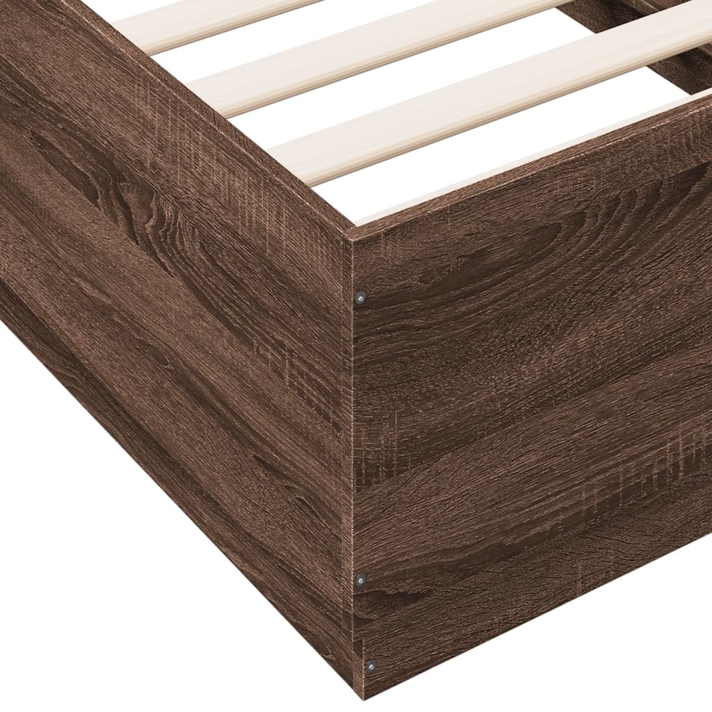 Cadre de lit sans matelas chêne marron 75x190 cm - XIOS
