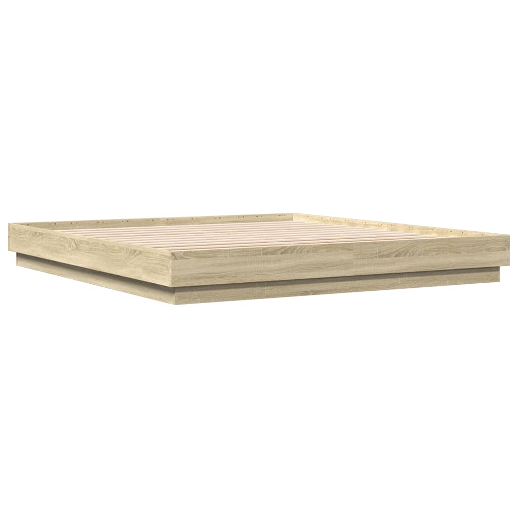 Cadre de lit avec LED sans matelas chêne sonoma 200x200 cm - XIOS