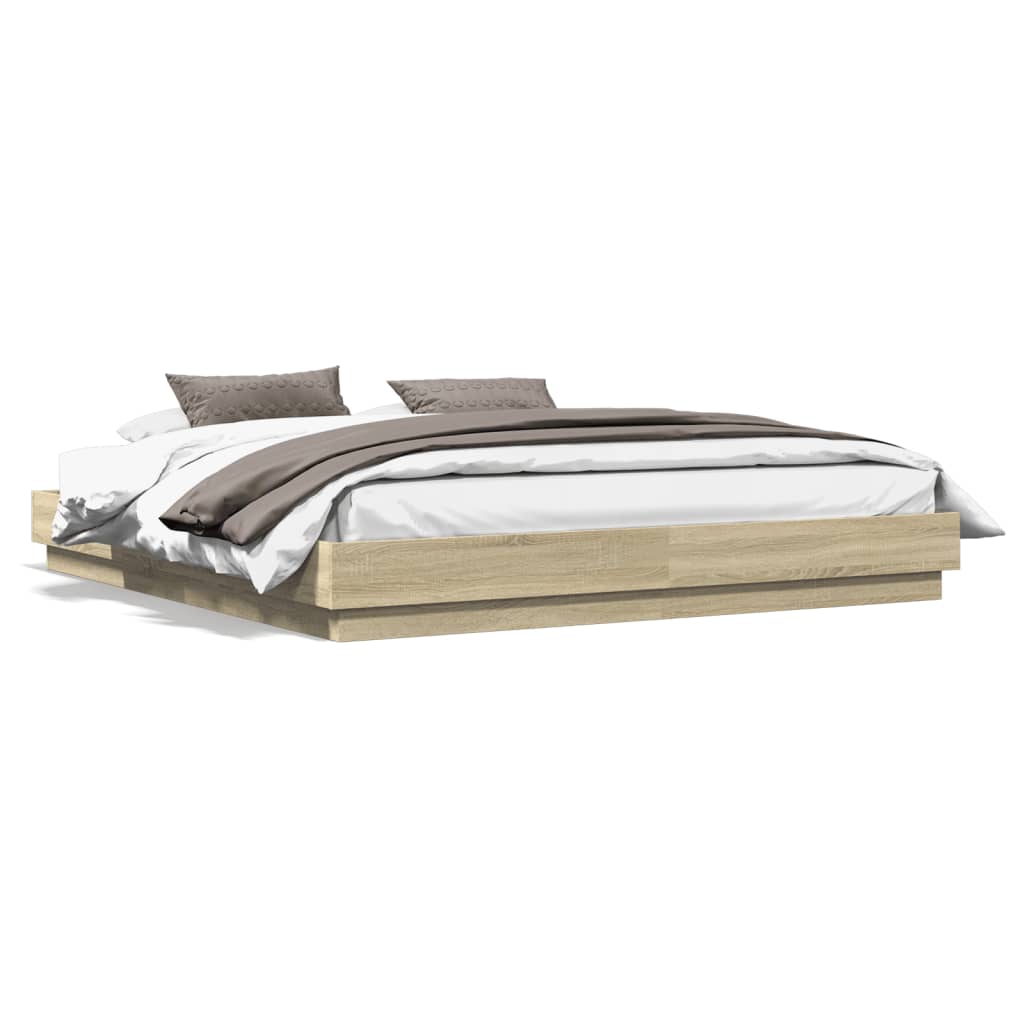 Cadre de lit avec LED sans matelas chêne sonoma 200x200 cm - XIOS