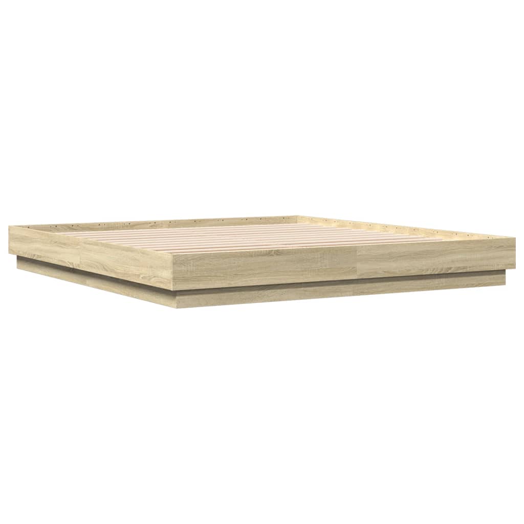 Cadre de lit avec LED sans matelas chêne sonoma 200x200 cm - XIOS