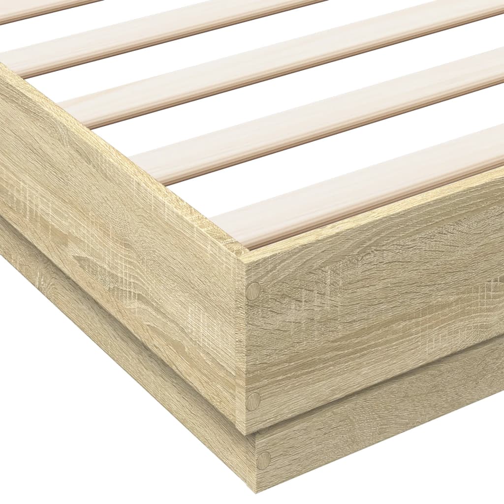 Cadre de lit avec LED sans matelas chêne sonoma 200x200 cm - XIOS