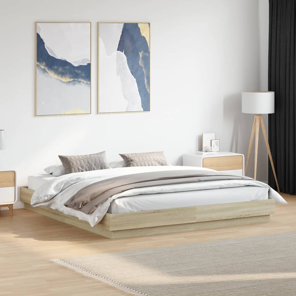Cadre de lit avec LED sans matelas chêne sonoma 200x200 cm - XIOS