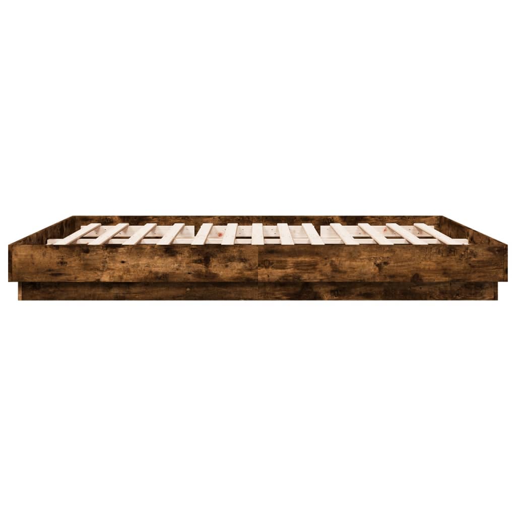 Cadre de lit avec LED sans matelas chêne fumé 200x200 cm - XIOS