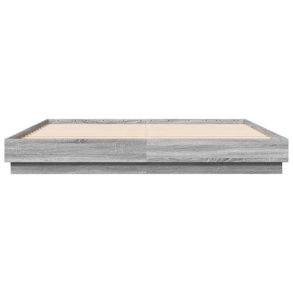 Cadre de lit avec LED sans matelas sonoma gris 200x200 cm - XIOS
