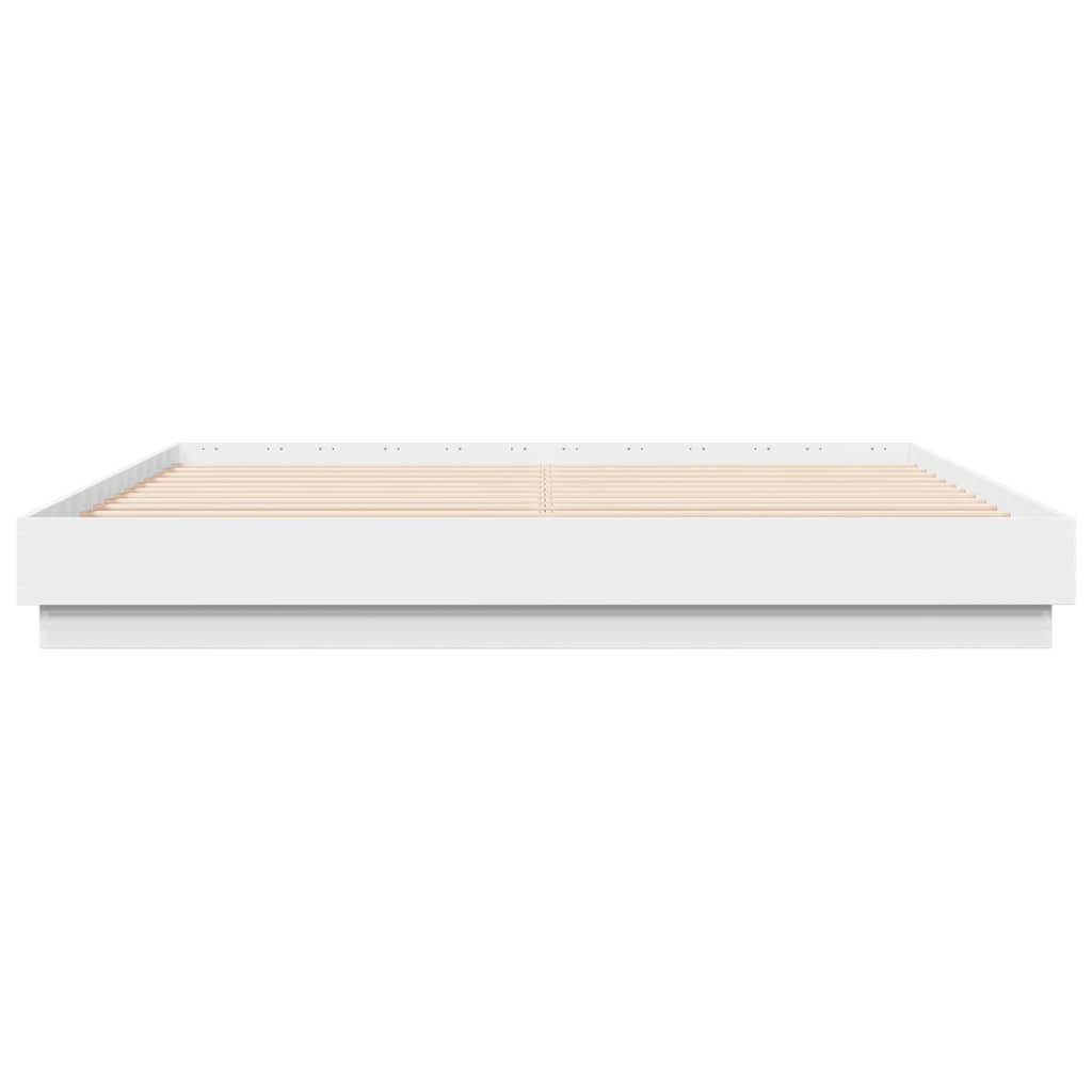 Cadre de lit avec LED sans matelas blanc 180x200 cm - XIOS