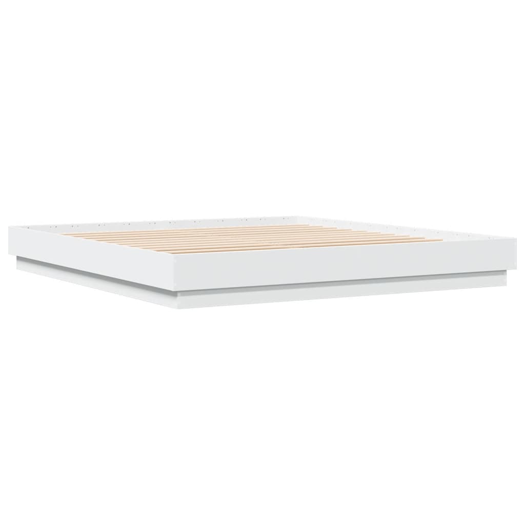 Cadre de lit avec LED sans matelas blanc 180x200 cm - XIOS