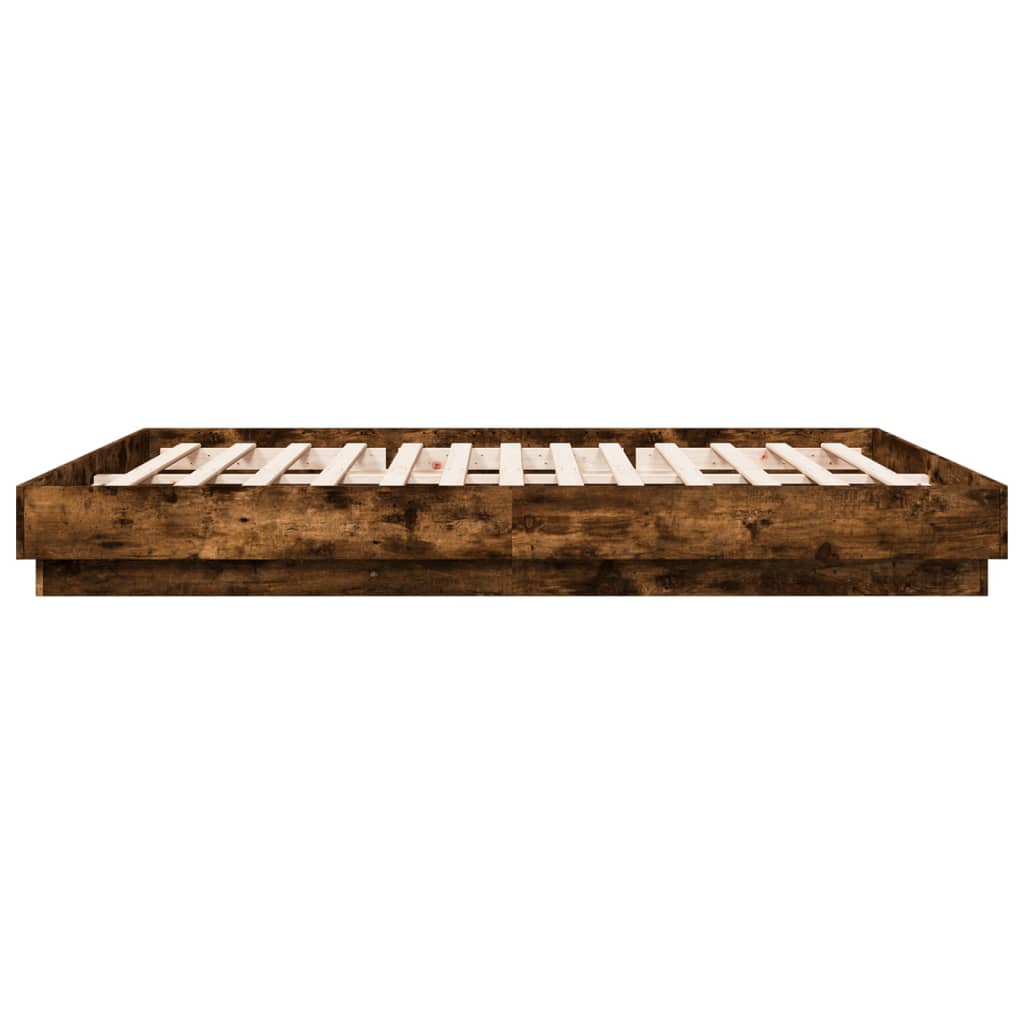 Cadre de lit avec LED sans matelas chêne fumé 180x200 cm - XIOS