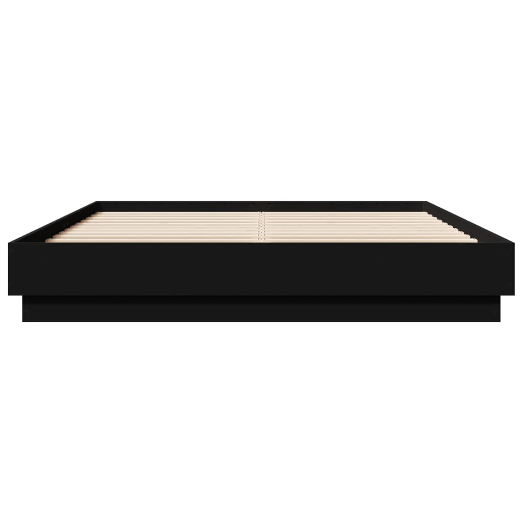 Cadre de lit avec LED sans matelas noir 160x200 cm - XIOS