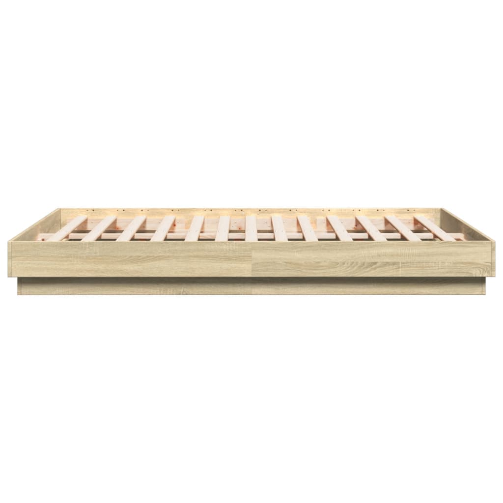 Cadre de lit avec LED sans matelas chêne sonoma 160x200 cm - XIOS