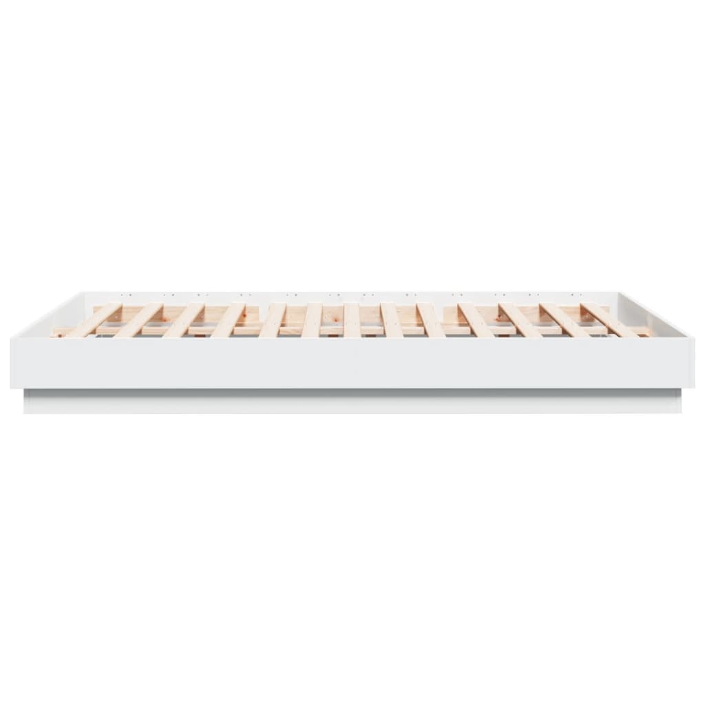 Cadre de lit avec LED sans matelas blanc 150x200 cm - XIOS