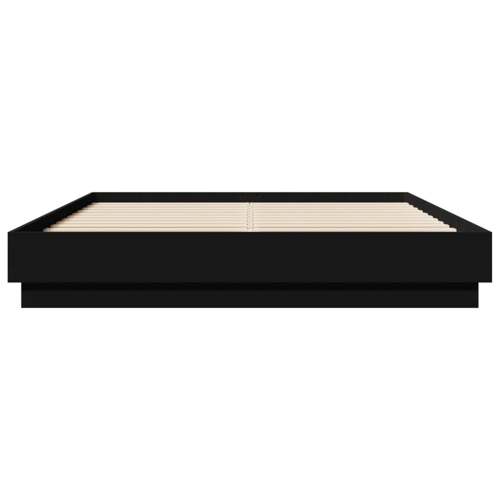 Cadre de lit avec LED sans matelas noir 150x200 cm - XIOS