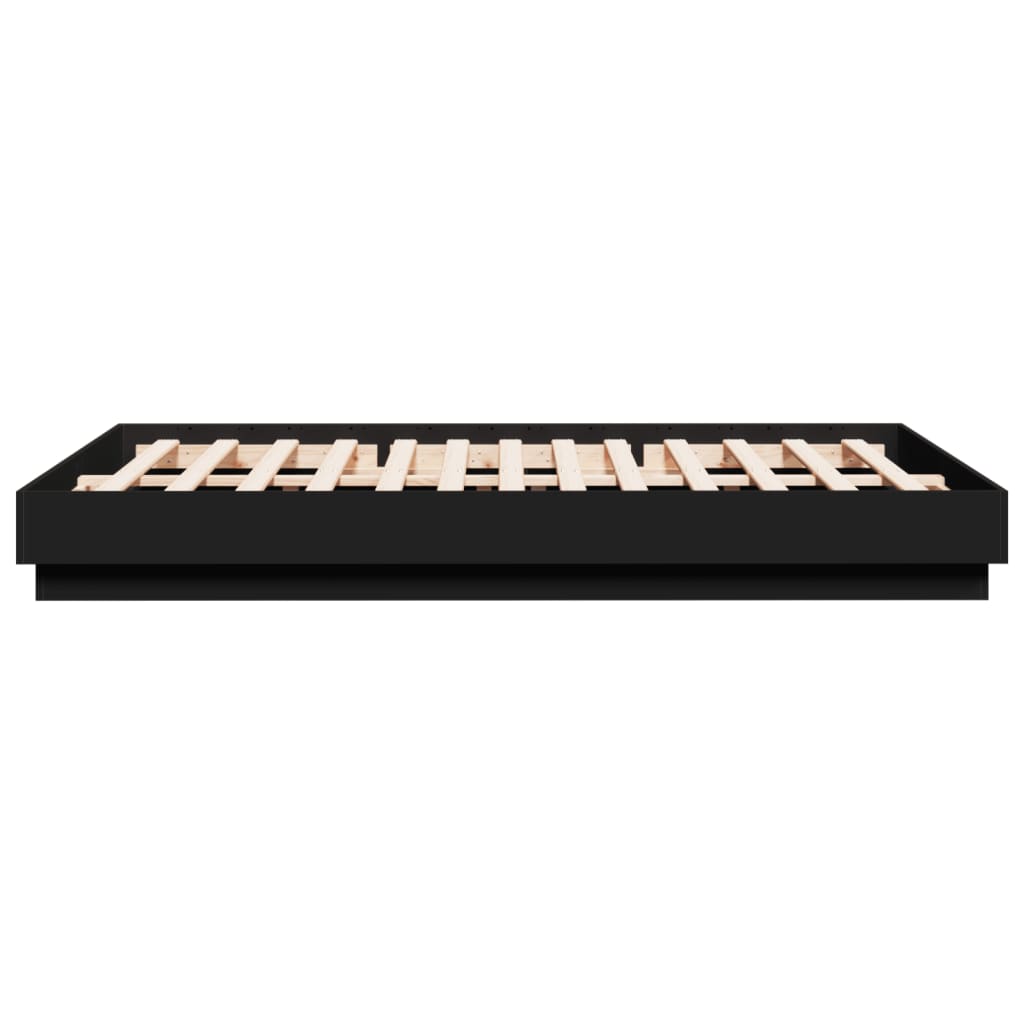 Cadre de lit avec LED sans matelas noir 150x200 cm - XIOS