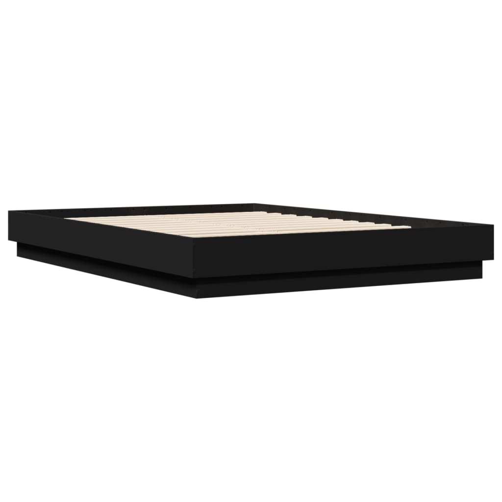 Cadre de lit avec LED sans matelas noir 150x200 cm - XIOS