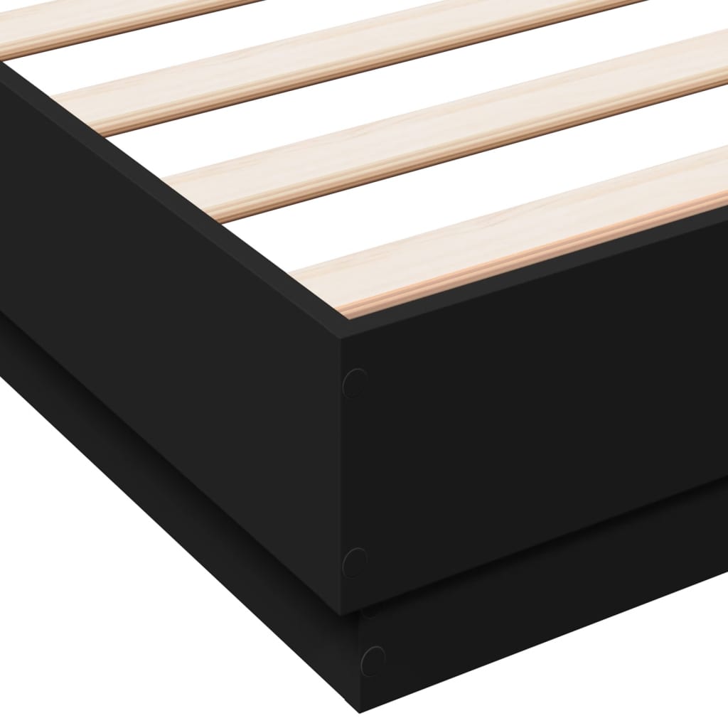 Cadre de lit avec LED sans matelas noir 150x200 cm - XIOS