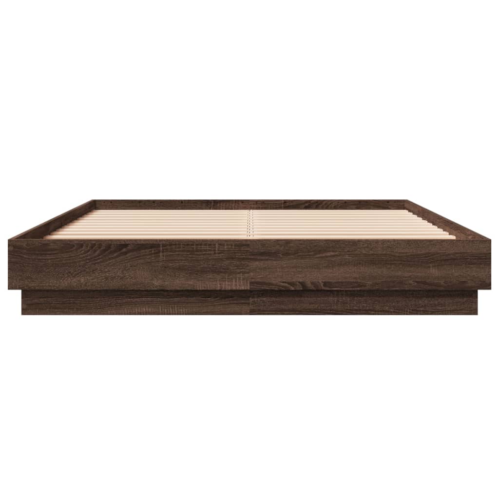 Cadre de lit avec LED sans matelas chêne marron 150x200 cm - XIOS