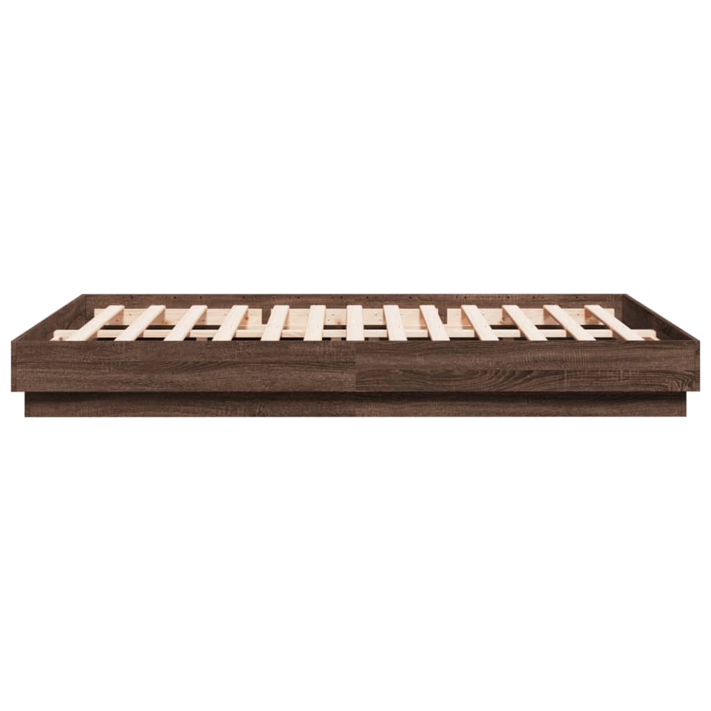 Cadre de lit avec LED sans matelas chêne marron 150x200 cm - XIOS