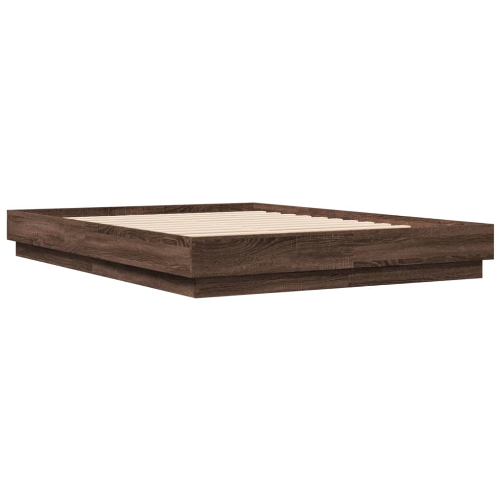 Cadre de lit avec LED sans matelas chêne marron 150x200 cm - XIOS